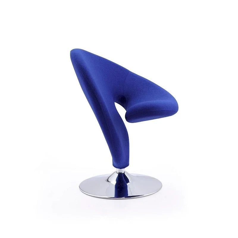 Poltrona girevole accent Curl Chrome di Manhattan Comfort in misto lana (Set di 2)