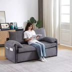 Divano letto convertibile 3-in-1 in velluto a coste da 64,5 pollici con letto estraibile