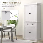 Mobile credenza da cucina da 71" con luci a LED, 6 ante con ripiani, un cassetto e 4 ripiani regolabili