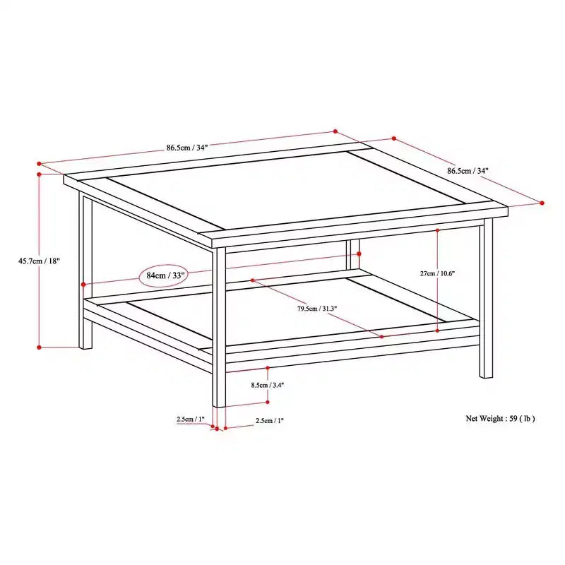Table Basse Carrée Rhonda - WyndenHall
