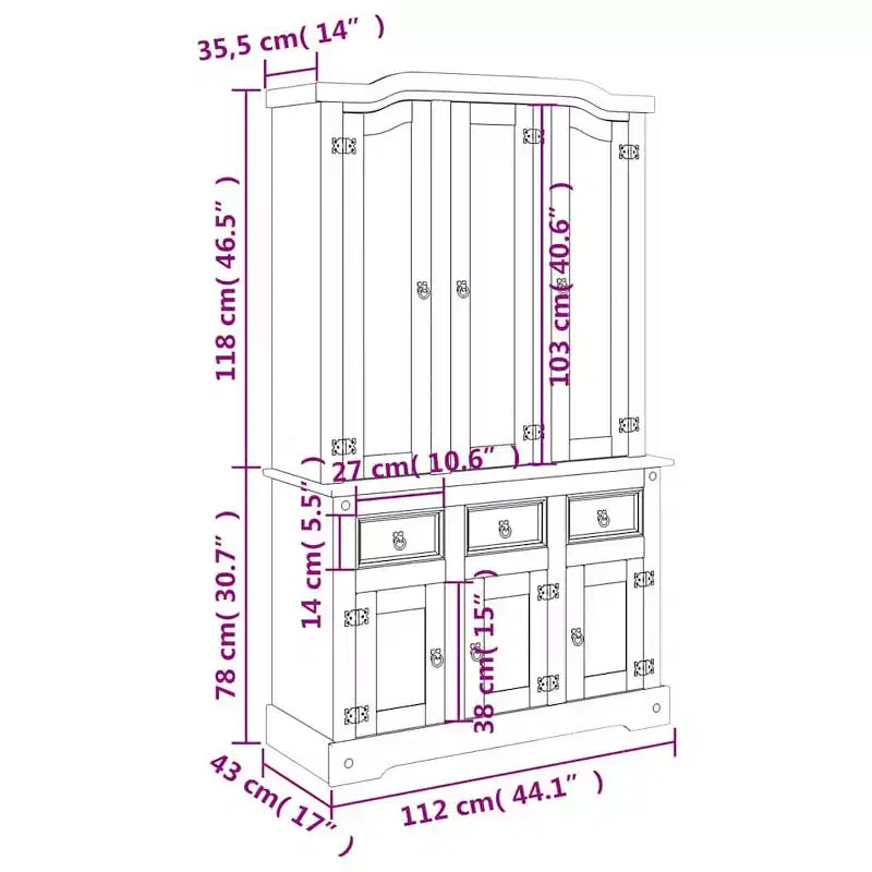 vidaXL Corona Credenza Alta