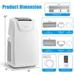 Costway Climatizzatore Portatile a Doppio Tubo 8000 BTU (11.500 BTU ASHRAE) Unità AC 3-in-1 con Telecomando