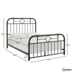 Letto matrimoniale in metallo nero