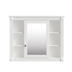 Mobile bagno moderno da 90 cm con lavabo integrato e specchiera, 2 ante e 2 cassetti
