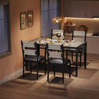 Set tavolo da pranzo per 4 persone, con 4 sedie imbottite, set tavolo da pranzo da 5 pezzi in legno con protezione angolare per cucina, appartamento, piccoli spazi