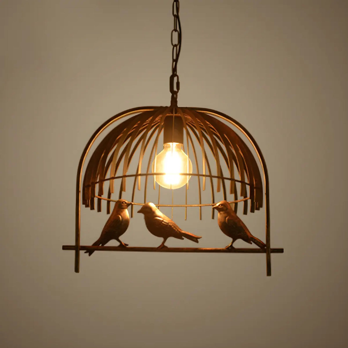 Lampadario da cucina a sospensione industriale in metallo a forma di gabbia per uccelli