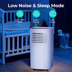 Condizionatore portatile da 8.000 BTU, unità 3 in 1 con 4 modalità, timer, display LED, telecomando e kit di installazione, per camera da letto/soggiorno/ufficio, bianco.
