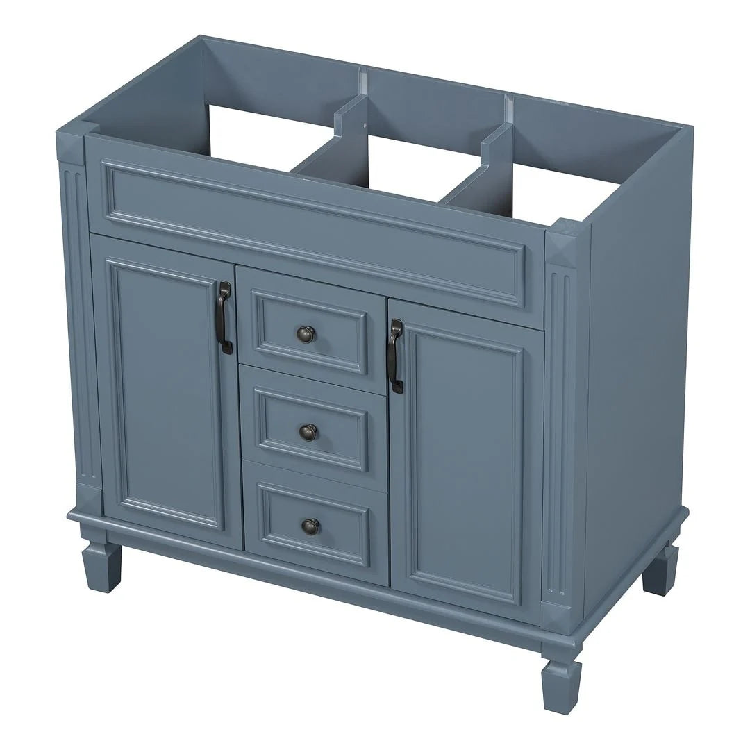 Mobile bagno moderno da 90 cm con lavabo integrato e specchiera, 2 ante e 2 cassetti