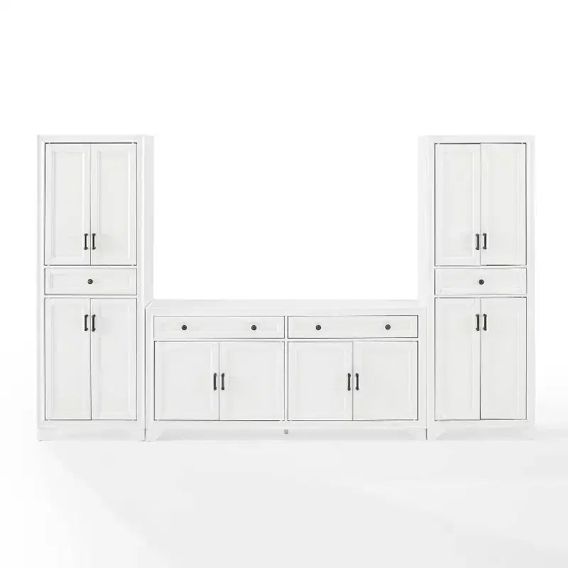 Set di dispensa e credenza Tara 3 pezzi, effetto invecchiato - Crosley