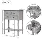 Tavolino consolle stretto da 60 cm con 3 cassetti e ripiano, tavolino da divano per ingresso o soggiorno di piccoli spazi