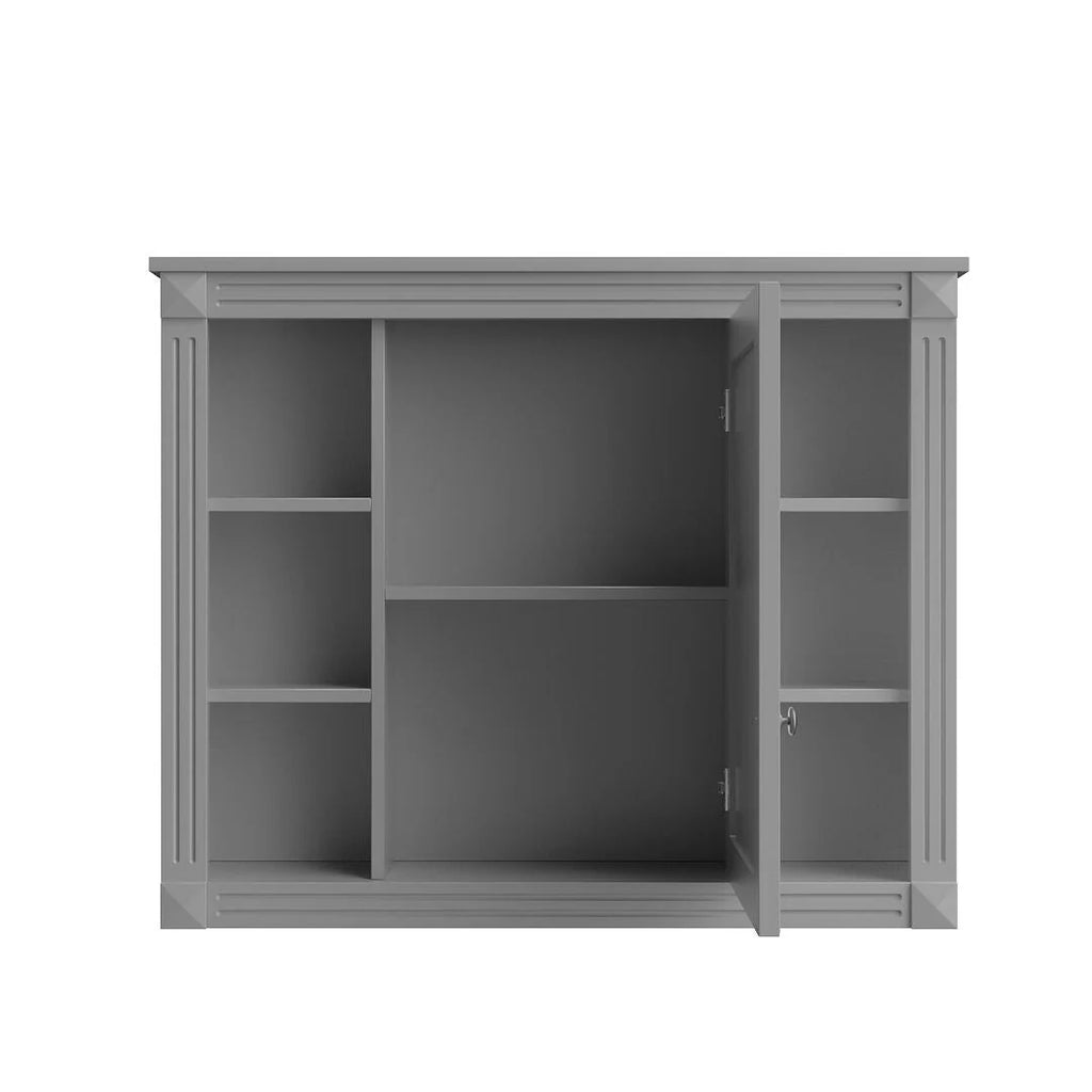 Mobile bagno moderno da 90 cm con lavabo integrato e specchiera, 2 ante e 2 cassetti
