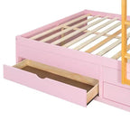 Letto a castello matrimoniale moderno con armadio integrato e 7 cassetti contenitore