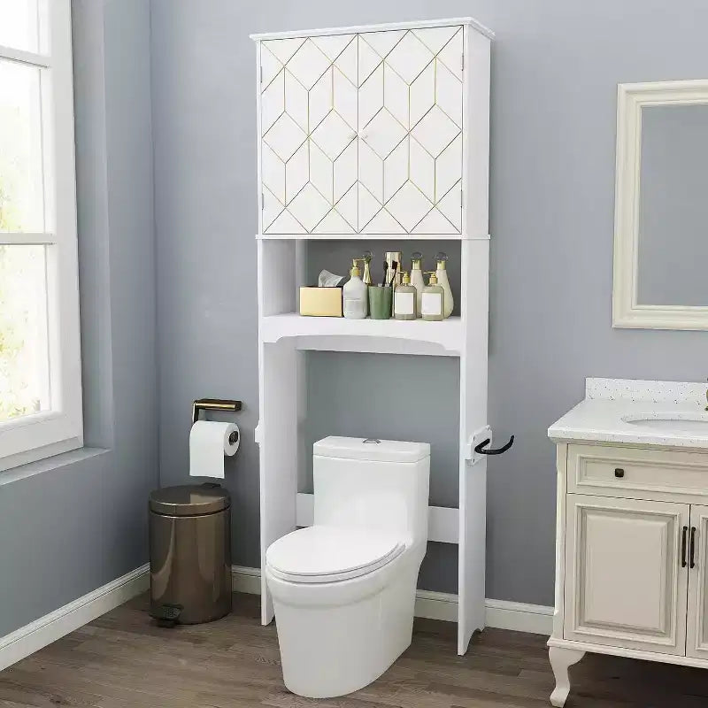 Mobiletto salvaspazio da bagno da posizionare sopra il WC