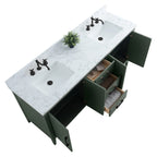 Mobile lavabo doppio Vanity Art 72 per bagno, con top in marmo tecnico