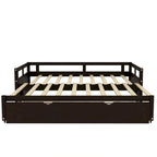 Letto a giorno estensibile con letto estraibile, Letto a giorno in legno con letto estraibile