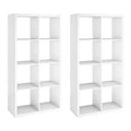 ClosetMaid 4583 Bookcase Open Back 8-Cube Storage Organizer, White (2 Pack)
