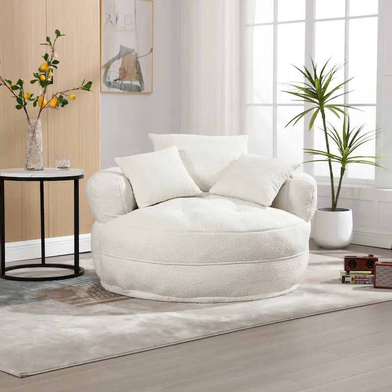 Poltrona Divano Pigro Rotondo – Bianco/Blu/Grigio/Giallo/Arancione/Rosarossa/Blu Scuro/Verde, Posto Singolo e Coppia