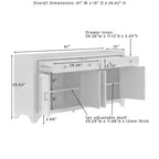 Set di dispensa e credenza Tara 3 pezzi, effetto invecchiato - Crosley