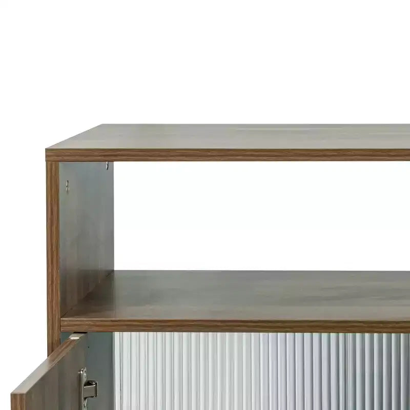 GDFStudio Hikaru Credenza Madia Moderna con Ante Scorrevoli in Vetro e Cassetti