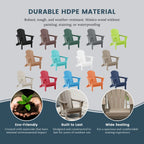 Polytrends Laguna Sedia Adirondack Pieghevole da Esterno per Patio Resistente allo Sbiadimento e alle Intemperie