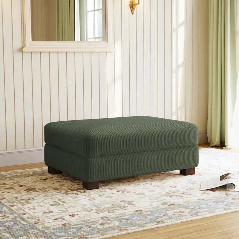 Pouf Ottomano Accento Oversize in Velluto a Coste Moderno