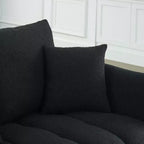 GDFStudio Alanna Divano a 3 Posti Moderno in Tessuto Teddy con Cuscini, 79,5 pollici
