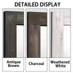 Specchio a figura intera rettangolare ad angolo retto in legno massiccio, usato, marrone, 71x31 pollici (senza staffa)