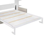 Letto a scomparsa Whisen Modern Design con struttura in legno, Queen Size, con divano e mensole