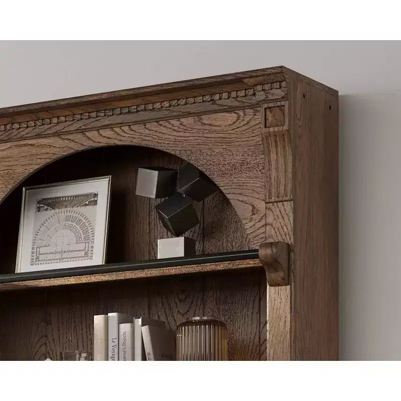 Libreria a muro tradizionale alta 94 pollici, collezione Stratton marrone - Martin Furniture