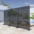 Schermo in acciaio zincato nero con motivo a triangolo a V | 183A x 120L x 4P cm
