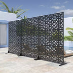 Schermo in acciaio zincato nero con motivo a triangolo a V | 183A x 120L x 4P cm
