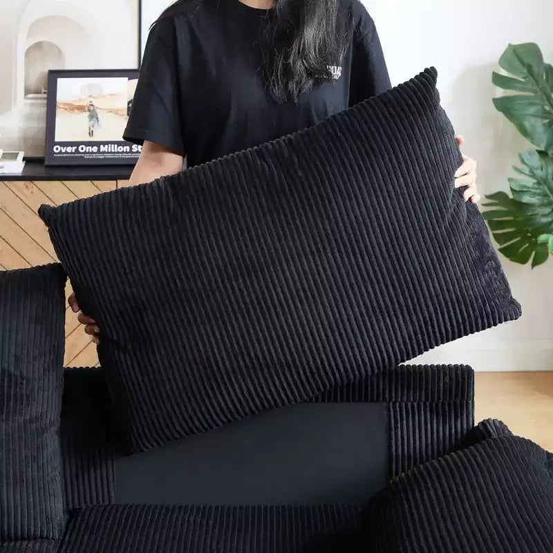 Divano letto convertibile 3-in-1 in velluto a coste da 64,5 pollici con letto estraibile
