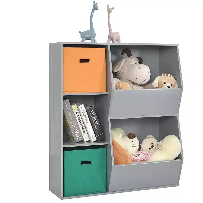 Costway Kids Toy Storage Cubby Bin Floor Cabinet Shelf Organizer w/2 Baskets