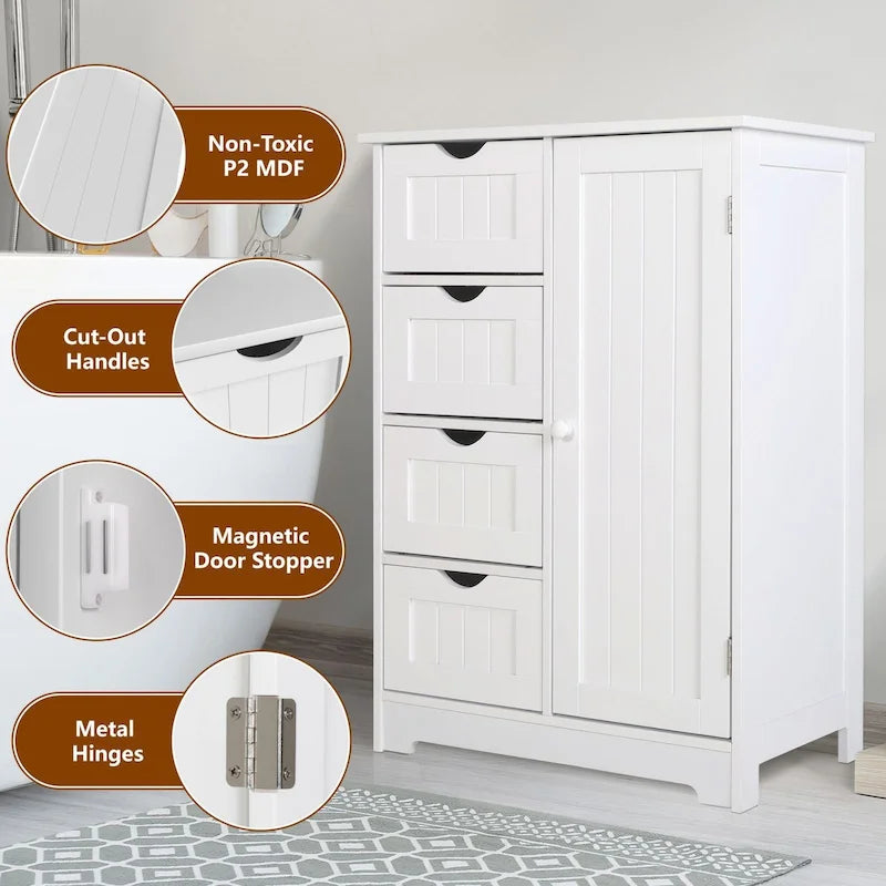 Mobiletto contenitore da bagno VEIKOUS con 4 cassetti