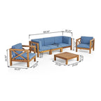Set da conversazione Brava da 6 pezzi per esterni in legno di acacia di Christopher Knight Home