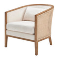 Poltrona d'Appoggio in Lino Tillman con Rattan