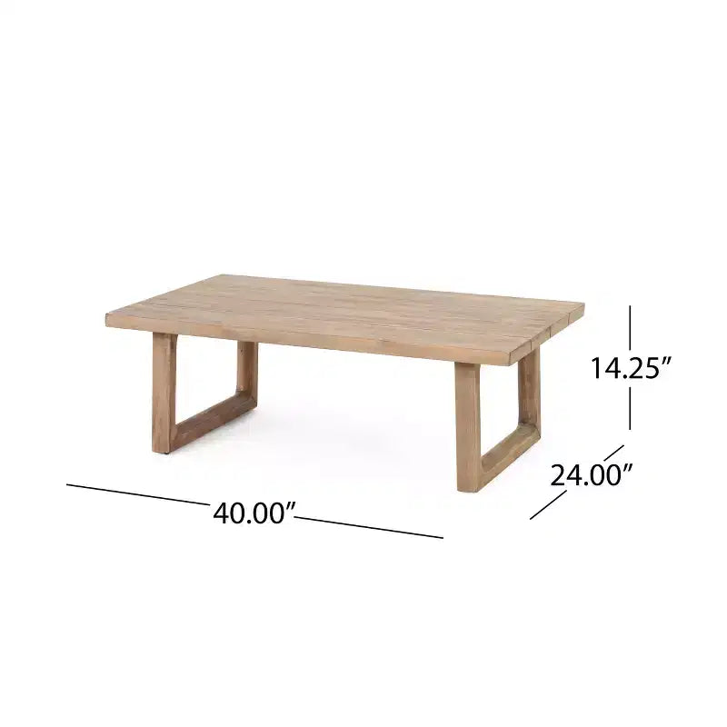 Set di mobili da patio in legno di acacia, set da conversazione per esterni con tavolino da caffè e morbidi cuscini per cortile, portico e balcone, Beige - Merax