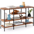 Best Choice Products 55in Industrial 4-Tier Console Table w/ Tall Shelves, Metal Frame