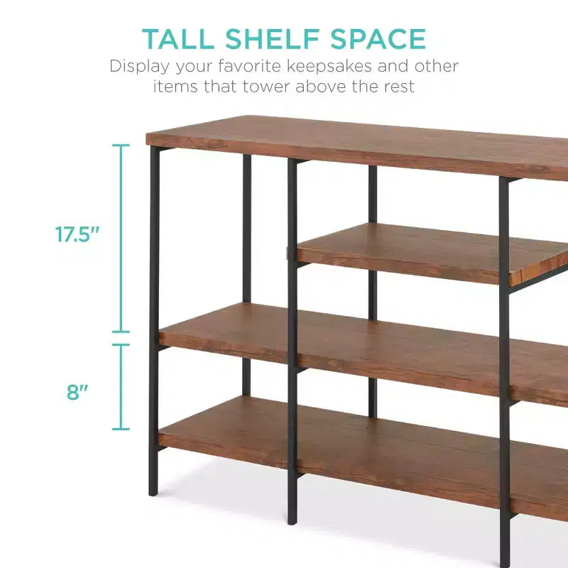 Best Choice Products, table console industrielle à 4 niveaux de 55 po avec étagères hautes, cadre en métal