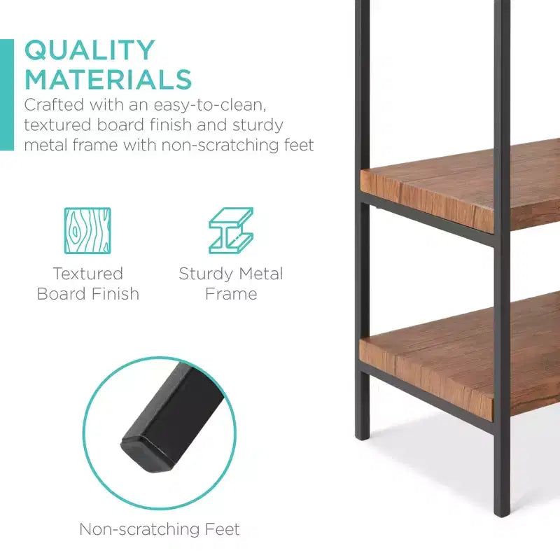 Best Choice Products, table console industrielle à 4 niveaux de 55 po avec étagères hautes, cadre en métal