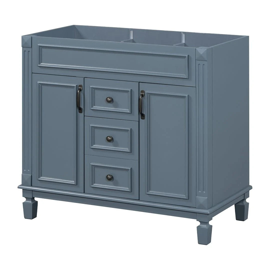 Mobile bagno moderno da 90 cm con lavabo integrato e specchiera, 2 ante e 2 cassetti