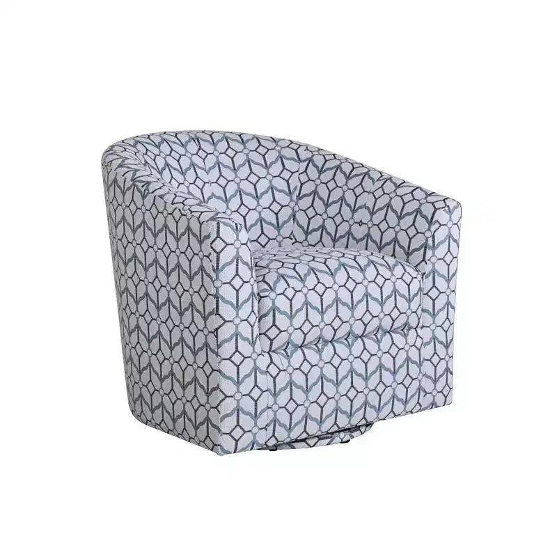 Set of 2 Liria Wooden Upholstered Barrel Chair for Livingroom with Metal Swivel Base| ART OF LIVING DESIGNS
