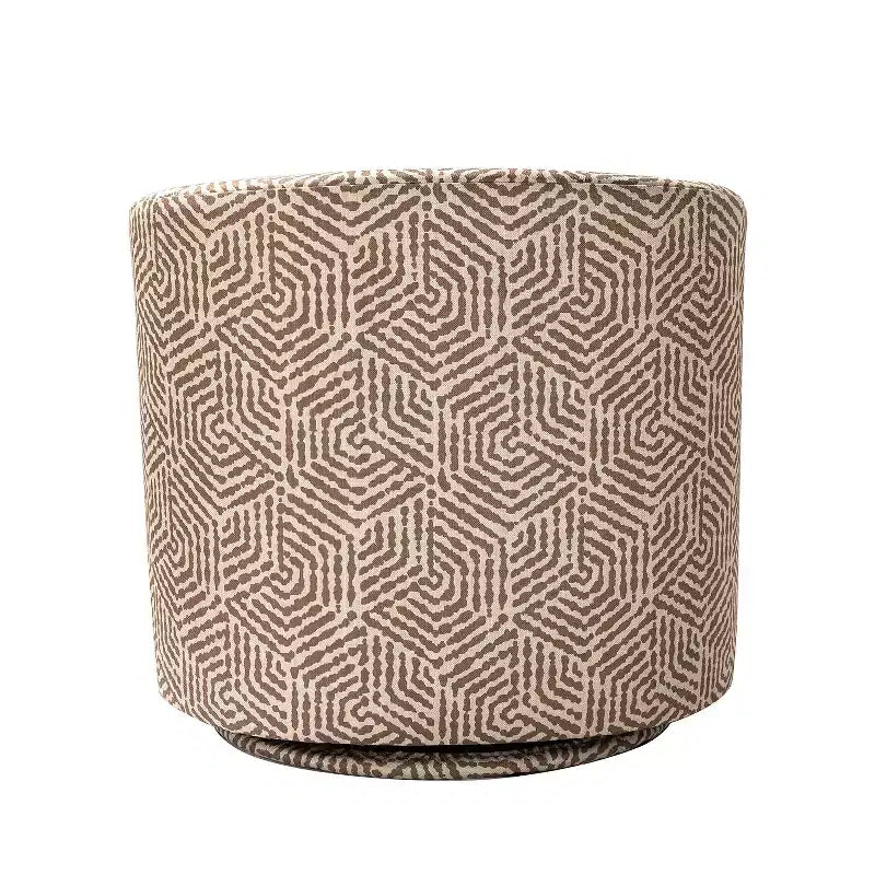Set of 2 Liria Wooden Upholstered Barrel Chair for Livingroom with Metal Swivel Base| ART OF LIVING DESIGNS