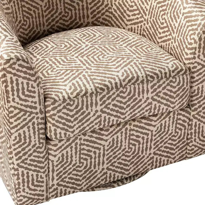Set of 2 Liria Wooden Upholstered Barrel Chair for Livingroom with Metal Swivel Base| ART OF LIVING DESIGNS