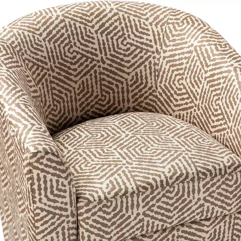 Set of 2 Liria Wooden Upholstered Barrel Chair for Livingroom with Metal Swivel Base| ART OF LIVING DESIGNS