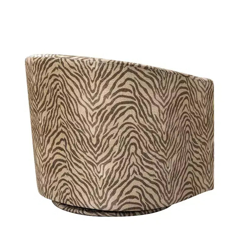 Set of 2 Liria Wooden Upholstered Barrel Chair for Livingroom with Metal Swivel Base| ART OF LIVING DESIGNS