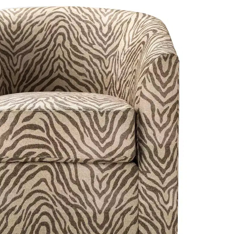 Set of 2 Liria Wooden Upholstered Barrel Chair for Livingroom with Metal Swivel Base| ART OF LIVING DESIGNS