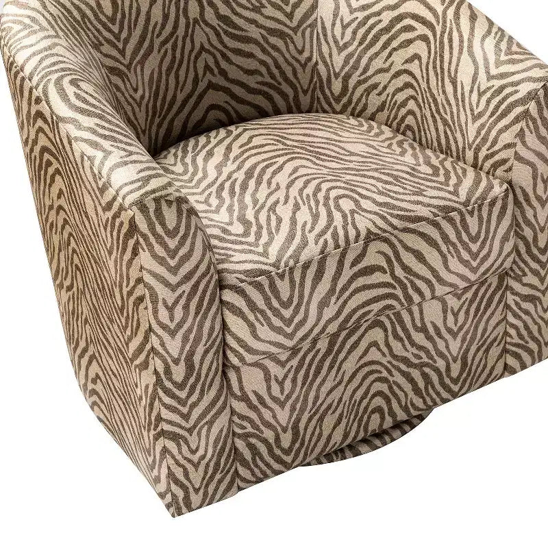 Set of 2 Liria Wooden Upholstered Barrel Chair for Livingroom with Metal Swivel Base| ART OF LIVING DESIGNS