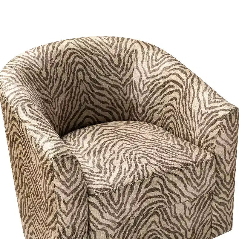 Set of 2 Liria Wooden Upholstered Barrel Chair for Livingroom with Metal Swivel Base| ART OF LIVING DESIGNS