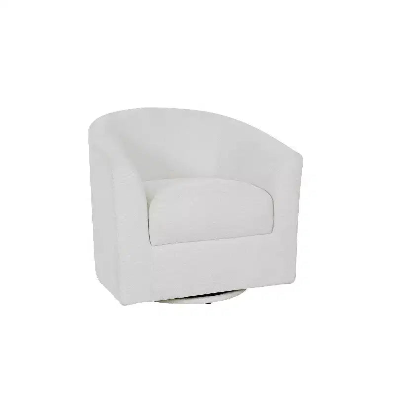 Set of 2 Liria Wooden Upholstered Barrel Chair for Livingroom with Metal Swivel Base| ART OF LIVING DESIGNS